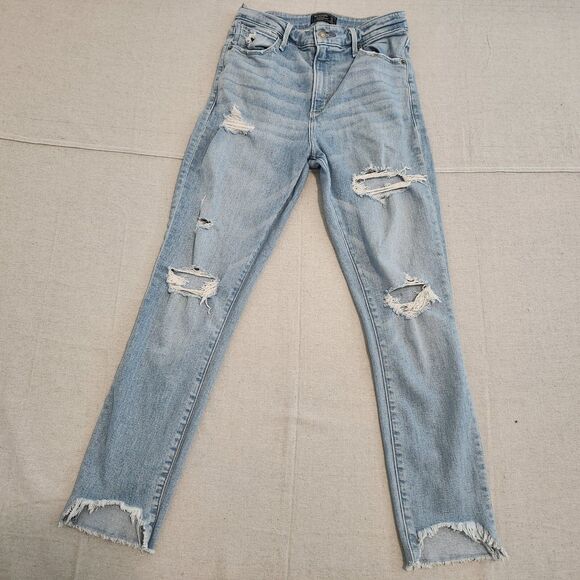 Abercrombie & Fitch Jeans Womens 27/4 Blue Simone High Rise Ankle Stretch 27x27 - Picture 1 of 14